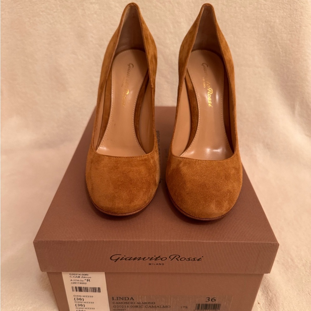 Gianvito Rossi Tan Suede Heels Size 6